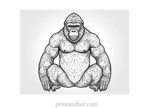 intricate Gorilla Coloring Page