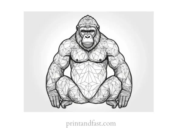 intricate Gorilla Coloring Page