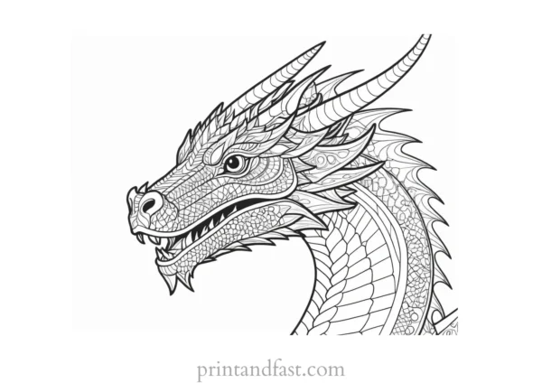 intricate dragon coloring page