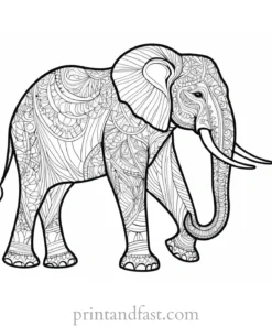 intricate elephant coloring page