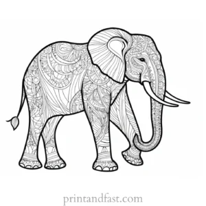 intricate elephant coloring page