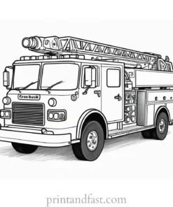 intricate fire truck coloring page