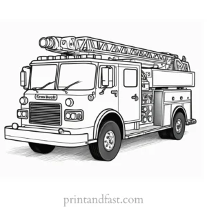 intricate fire truck coloring page