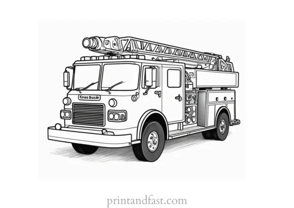 intricate fire truck coloring page