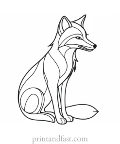 intricate fox coloring page