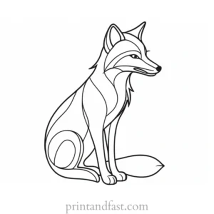 intricate fox coloring page