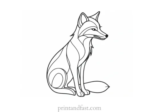 intricate fox coloring page