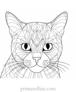 intricate kitty coloring page