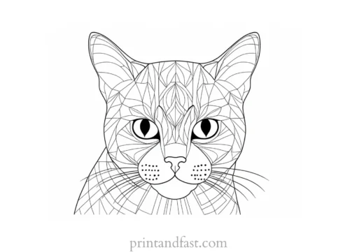 intricate kitty coloring page