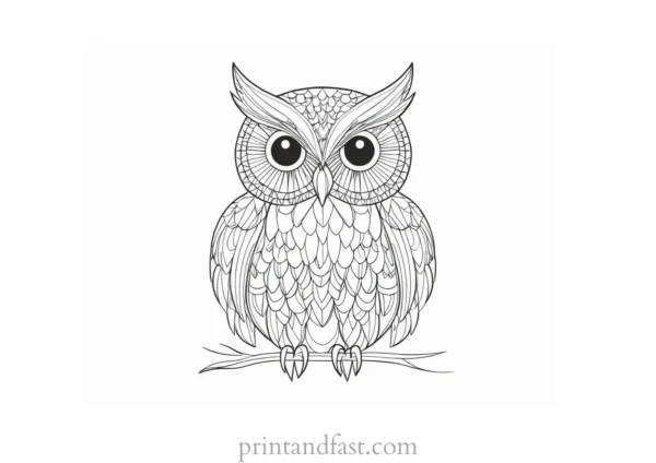 intricate owl coloring page