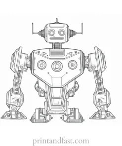 intricate robot coloring page