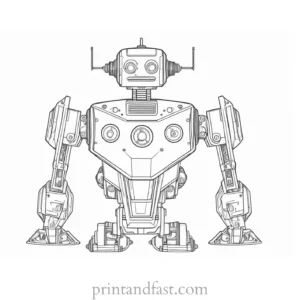 intricate robot coloring page