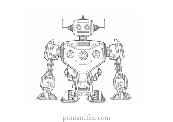 intricate robot coloring page