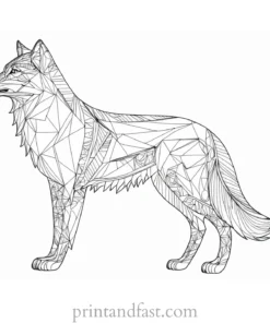 intricate wolf coloring page