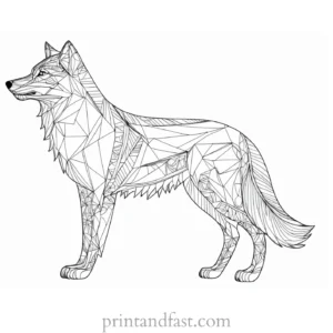 intricate wolf coloring page