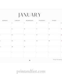 january 2024 calendar printable