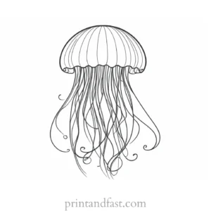 jellyfish coloring page easy