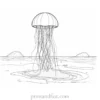 jellyfish coloring page with sand