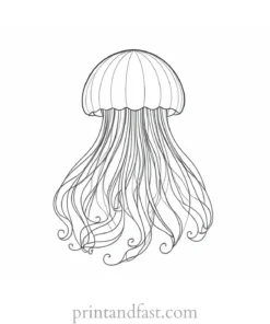 jellyfish coloring page with waves