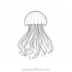 jellyfish coloring page with waves