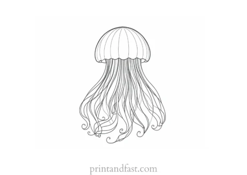 jellyfish coloring page with waves