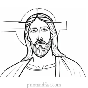 jesus coloring page cross