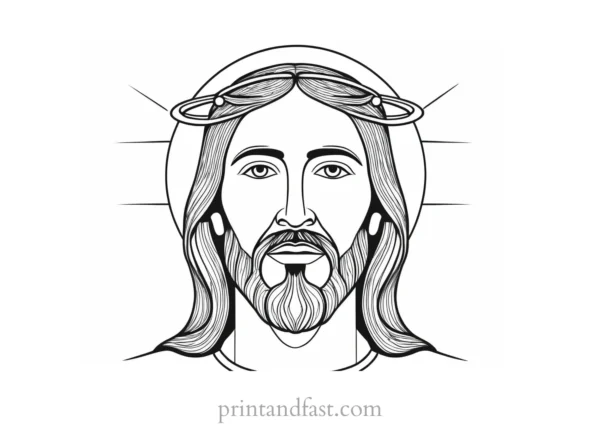 jesus coloring page detailed