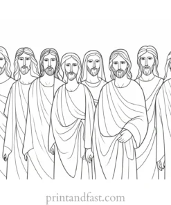 jesus coloring page with disciples