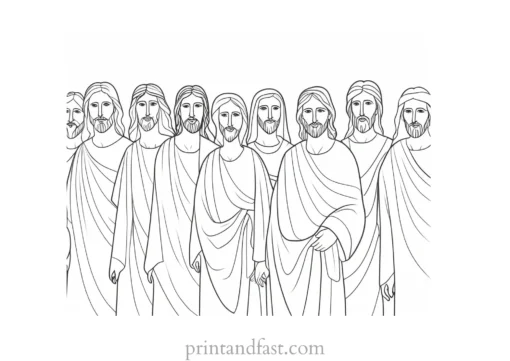 jesus coloring page with disciples