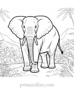 jungle elephant coloring page