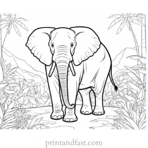 jungle elephant coloring page