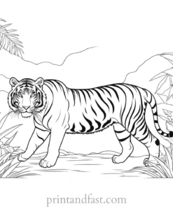 jungle tiger coloring page