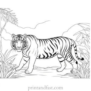 jungle tiger coloring page