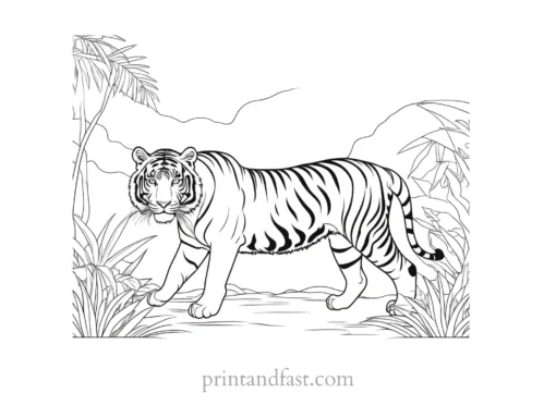 jungle tiger coloring page