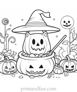 kawaii coloring page Halloween