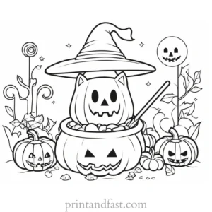 kawaii coloring page Halloween