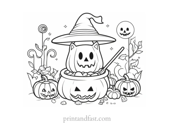 kawaii coloring page Halloween