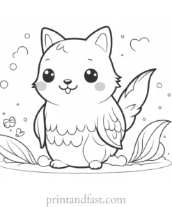 kawaii coloring page animal