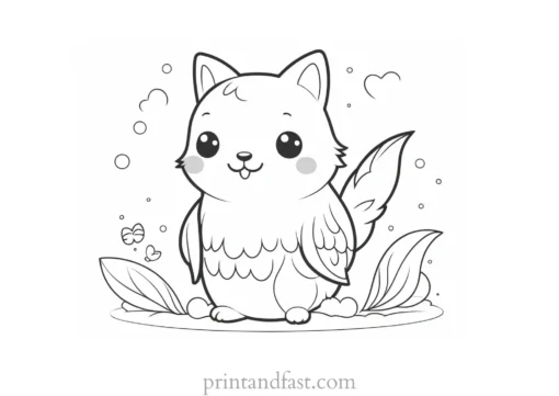 kawaii coloring page animal