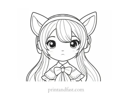 kawaii coloring page anime