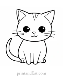 kawaii coloring page cat