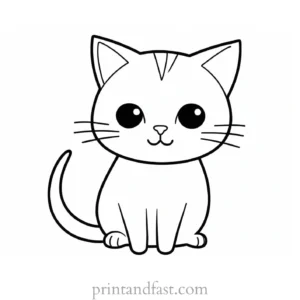 kawaii coloring page cat