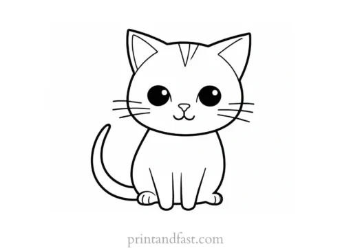 kawaii coloring page cat