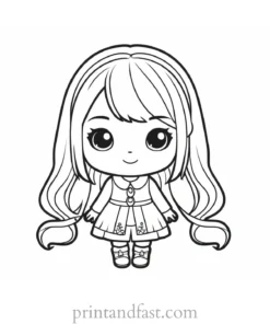 kawaii coloring page chibi