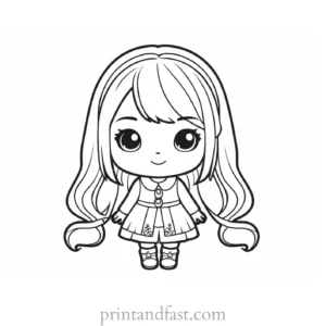 kawaii coloring page chibi