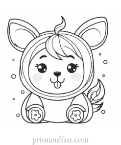 kawaii coloring page cute