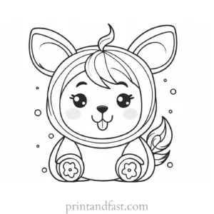 kawaii coloring page cute