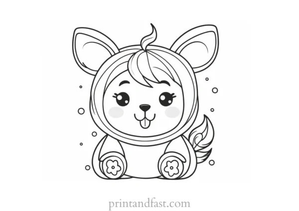 kawaii coloring page cute