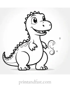 kawaii coloring page dinosaur