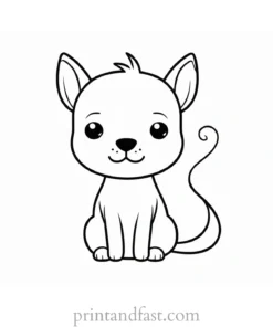 kawaii coloring page dog